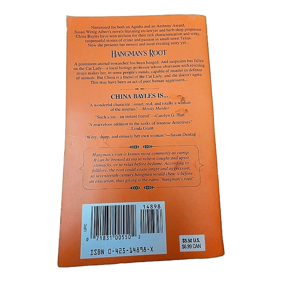 💕Hangman's Root by Susan Wittig Albert Paperback Book - Picture 2 of 2